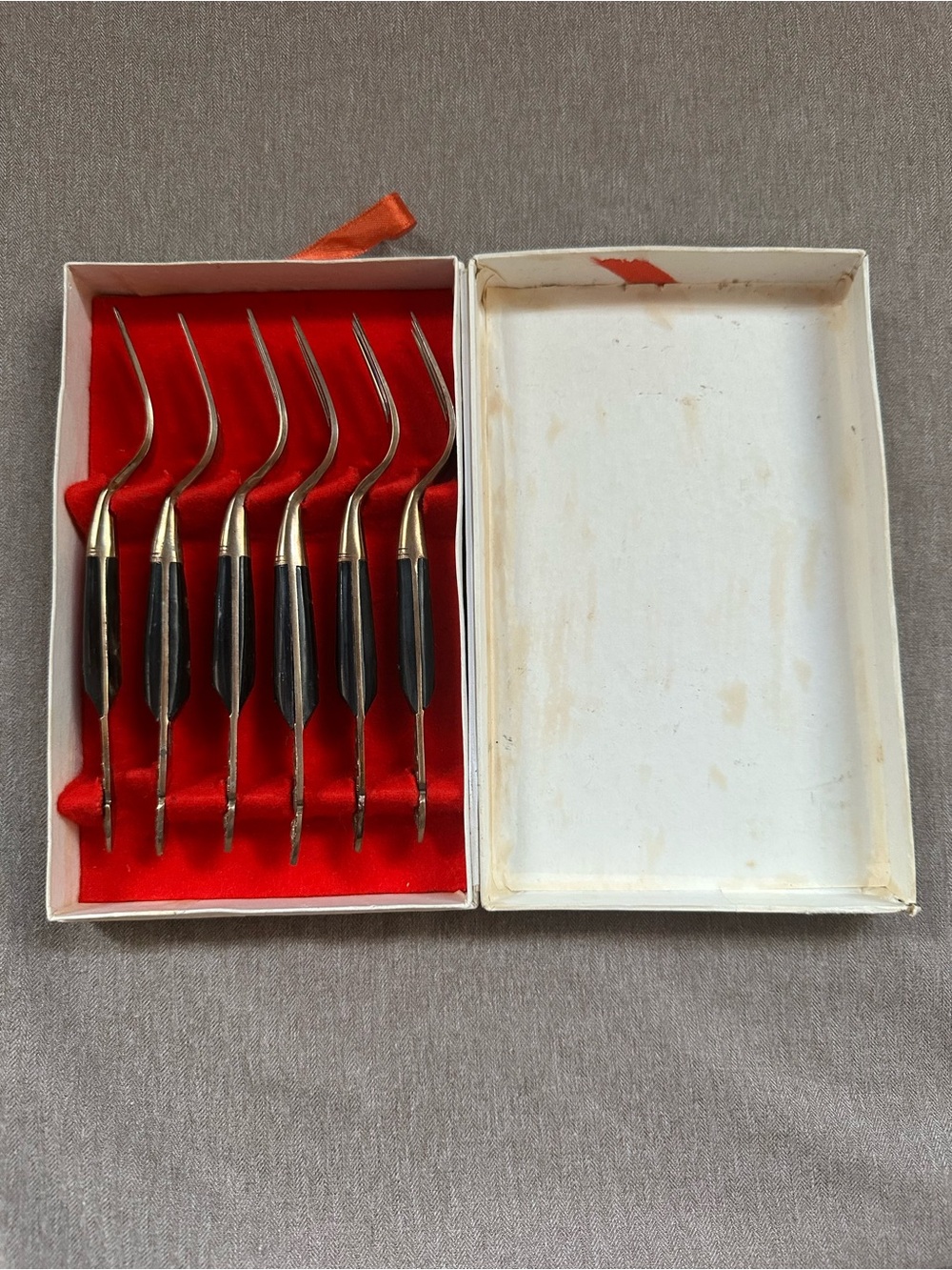 Vintage Set of 6 Bronze Thai Dessert Forks